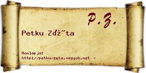 Petku Zéta névjegykártya